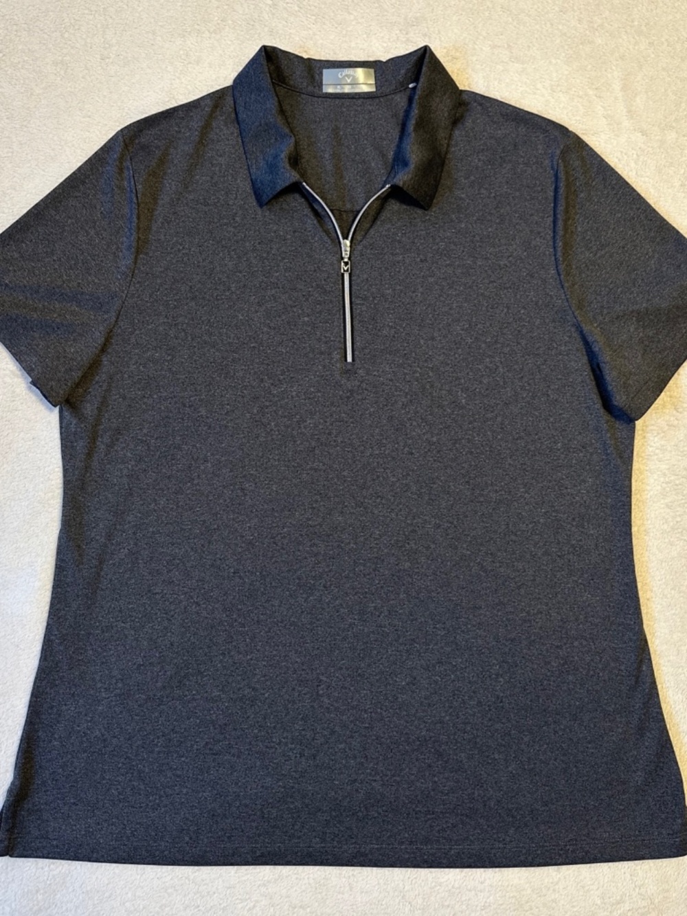 Callaway Women's XL Heather Grey 1/4 Zip Golf Polo Shirt Opti-Dri Performance